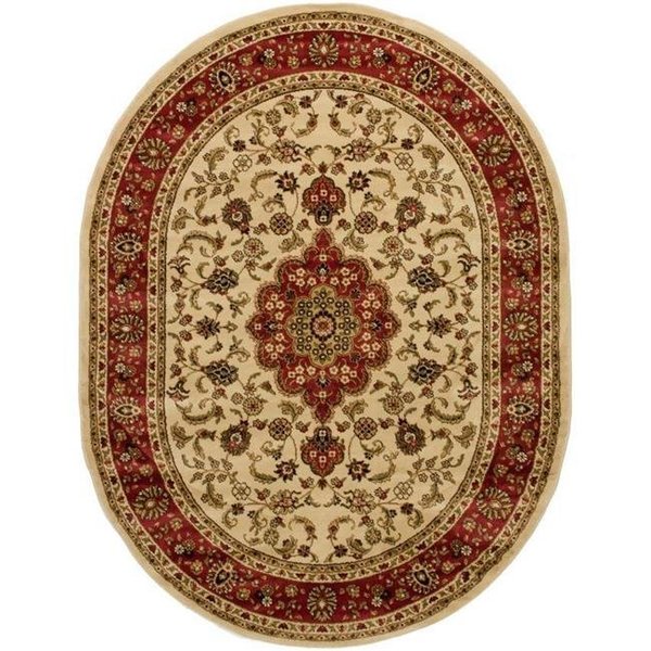 Well Woven Well Woven 54102-6O Medallion Kashan Traditional Oval Rug; Ivory - 6 ft. 7 in. x 9 ft. 6 in. 54102-6O